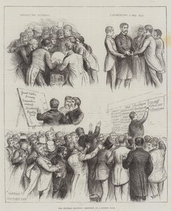 A eleição geral, esboços em um clube de Londres